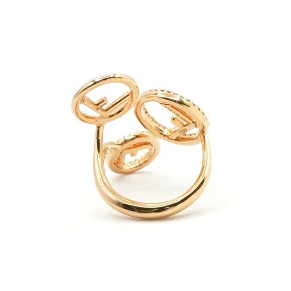 Fendi F's Ring Gold Rhinestone Logo - Picture 3 of 9